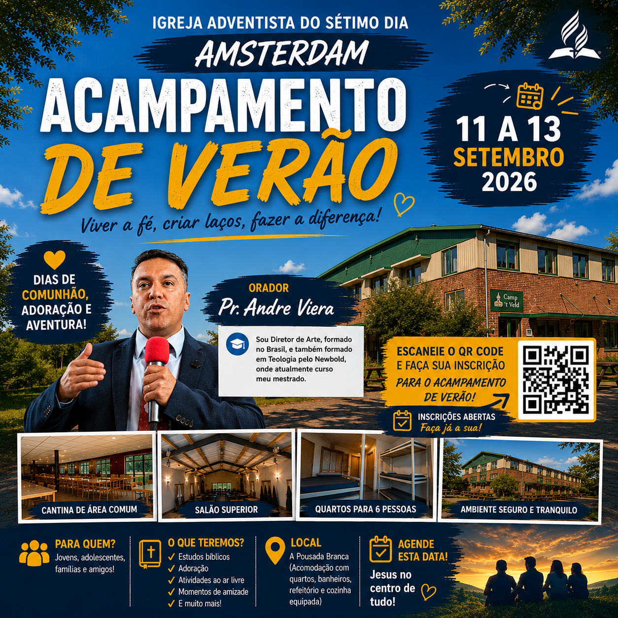 Cartaz do Acampamento de Verão 2026